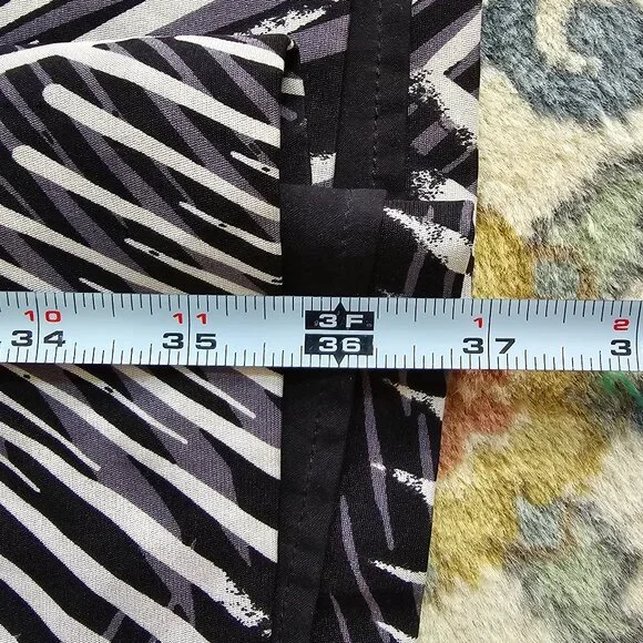 Classiques Entier Silk Black and White Palm Frond Sleeveless Midi Dress Women's - Picture 6 of 7